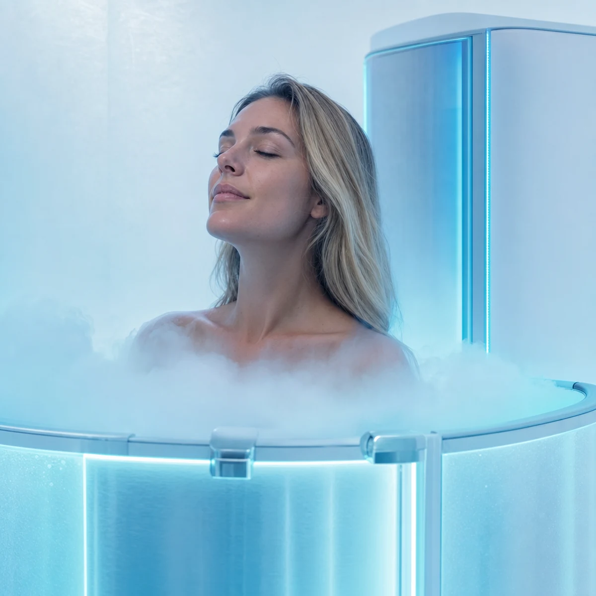 Séance de cryothérapie corps entier en cabine de froid
