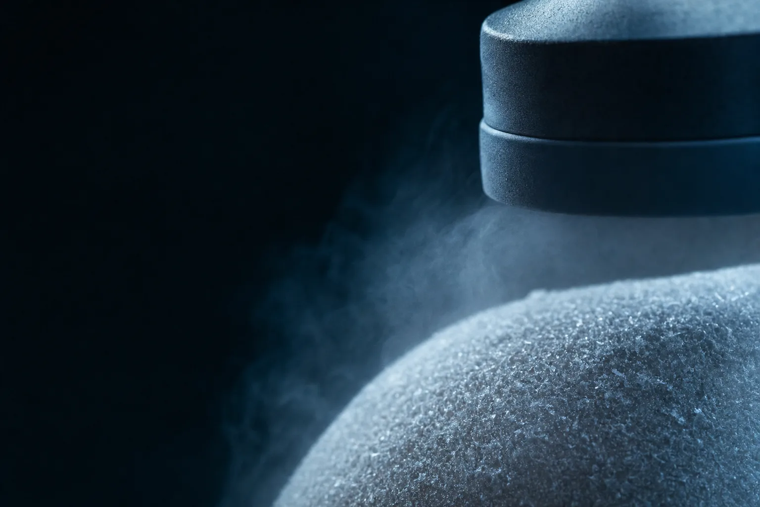 Texture de froid et de givre évoquant l'action de la cryolipolyse sur la graisse localisée